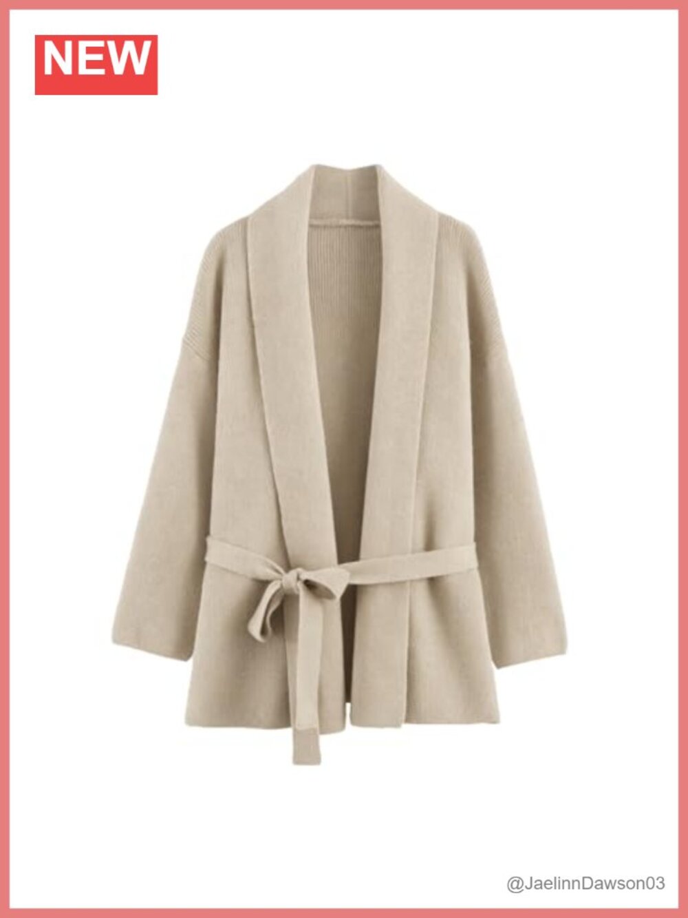 Women's Belted Wrap Knit Cardigan V Neck Sweater